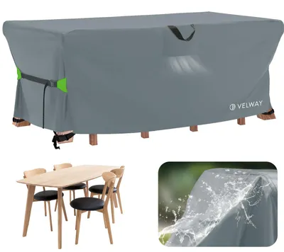 Obrázok produktu pre Poťah na záhradný nábytok Velway, vodotesný, odolný voči vetru, 170x95x74 cm, sivý