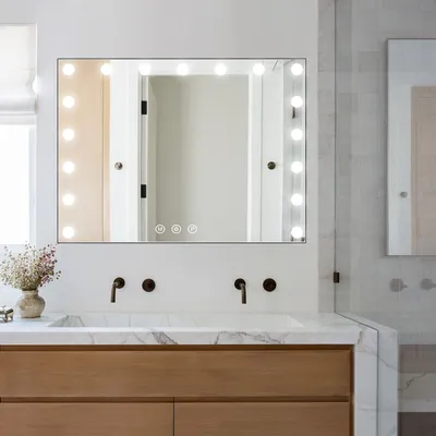 Image de Miroir de maquillage Hollywood - Miroir de maquillage avec éclairage - Miroir de maquillage - Miroir de beauté - Miroir de table