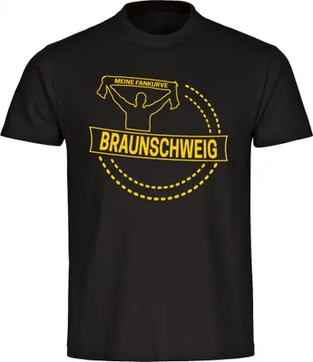 Produktbild von multifanshop Herren T-Shirt - Braunschweig - Meine Fankurve, schwarz-1, Größe 4XL