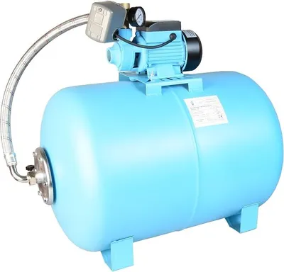 Produktbild von Hauswasserwerk AQB 60 - Geräuscharmer Hochdruck - Wasserpumpe (2100l/h, 370W, Förderhöhe 39m) - 100L Druckkessel - Hauswasserautomat mit Druckschalter Manometer - Ideal für Gartenbewässerung 100 Liter