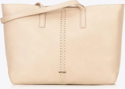 Produktbild von Wittchen Damen-Einkaufstasche aus Kunstleder mit Nieten, beige, beige,