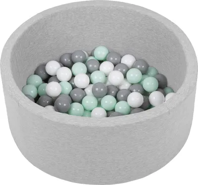 Immagine prodotto di Petsona piscina di palline per cani 70X30cm/150 palline rotonde gatto coniglio animali domestici cane piscina di schiuma portatile  EU, grigio chiaro: bianco/grigio/menta