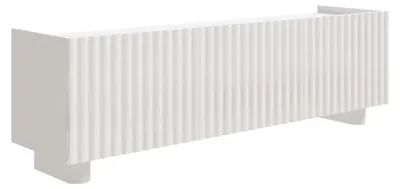 Image de Selsey Fiorra - Buffet TV 3 portes, blanc brillant, 144 cm