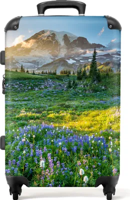 Produktbild von NoBoringSuitcases.com® Großer Koffer - Blumen - Natur - Berge - Schnee - Sonne - Kombinationsschloss TSA - Hartschalen Trolley 4 Rollen - 72 liter - Reisekoffer - 66 cmKoffer Mittelgroß 67x43x25 cm, 72L,