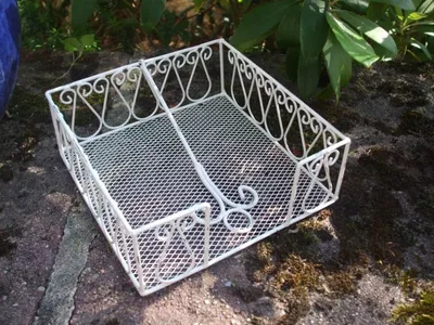 Produktbild von Serviettenhalter, Ablage, Korb, Eisen, weiß, Tischdekoration