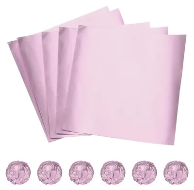 Alufolie Süssigkeitenverpackungen 15x15 cm, 100 Stück, hellrosa