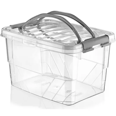 Produktbild von Aufbewahrungsbehälter Aufbewahrungsbox Transparentbox Kunststoffbox Klappbox Plastikbox mit Griffen 13L