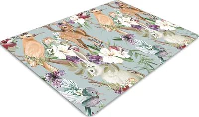 Produktbild von Stuhlunterlage Bürostuhlunterlage 120 cm x 90 cm Bodenmatte Bürostuhlunterlage - Waldtiere