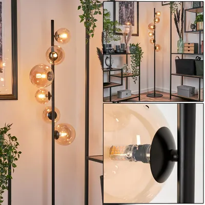 Produktbild von Garaguso Stehlampe aus Metall/Glas in Schwarz/Bernstein