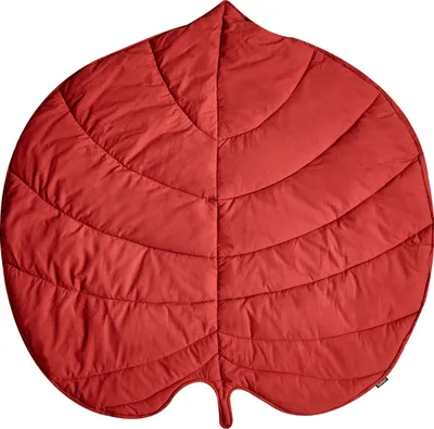 Zdjęcie produktu dla BELIANI Mata do zabawy czerwona bawełniana pikowana 110 x 110 cm w kształcie liścia akcesoria dla niemowląt dzieci