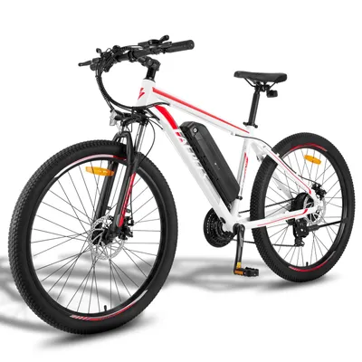 Immagine prodotto di F28 MT E-Bike 27,5" Pedelec MTB – motore da 250 W, batteria da 36 V 14,5 Ah, autonomia 90-110 km, SHIMANO 21 marce, IPX4, bianco e rosso
