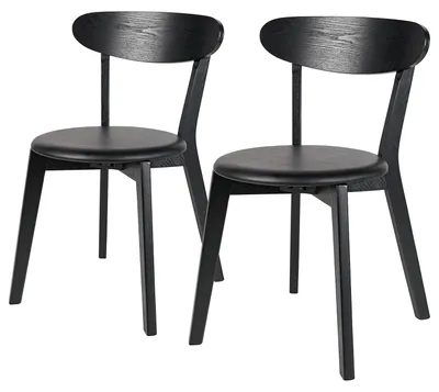 Produktbild von home24 Esszimmerstuhl - 2er-Set - Kunstleder / Esche Massiv