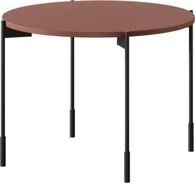 Produktbild von Sonatia runder Couchtisch 60 cm – MDF-Tischplatte mit Metallbeinen | Farbe: Bordeauxrot