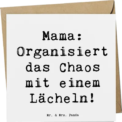 Produktbild von Mr. & Mrs. Panda Glückwunschkarte Spruch Mama Ordnung - Weiß - Geschenk, Muttertag, Mutterschaft, faltkarte, Effektivität, Klappkarte, anlasskarte, Familie, Weihnachten