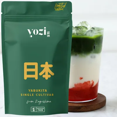 Produktbild von Yozi Yabukita Single Cultivar Ceremonial Japanisches Matcha Tee Pulver aus Kagoshima | Limitierte Auflage | 80 g | voll Umami, ohne Bitterkeit | Tencha Grün Tee Pulver