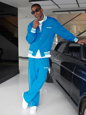 Produktbild von Set Hose Jacke Baseballkragen Anzug L Blau