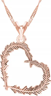 Produktbild von Halskette vergoldet Herz Feder Liebe Herzchen Love SILBER 925