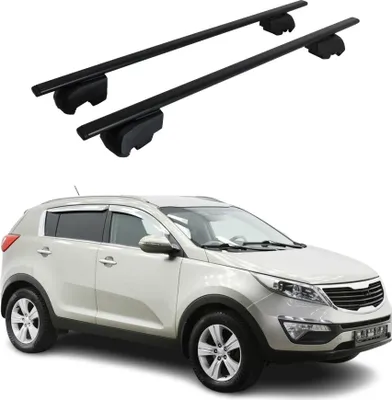 Image de Barres de toit Transversales pour Kia Sportage 2010-2015 Fer Noir ABE