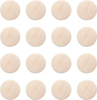Produktbild von 50 Stück runde Holmünzen 25 x 5 mm in natürlicher, ungeschliffener Form für kreative Bastelprojekte und Schmuckherstellung