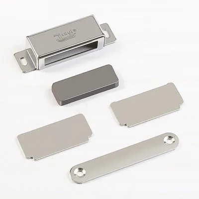 Produktbild von Magnetischer Türverschluss, 2 Stück, Magnet für Schranktüren, Edelstahl, Möbelverschluss, starker Magnet, hohe Belastbarkeit bis 40 kg, auch für Schubladen, Duschkabinen und Schränke geeignet.