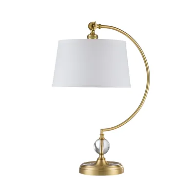 Produktbild von Jenkins Zeitgenössische Schreibtischlampe Metall gebürstetes Messing 1 Licht E27