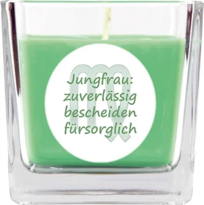 Obrázok produktu pre HS Candle "Zverokruh" sviečka s vôňou kokosu v nádobe na cukríky ( Panna ) - na výber z mnohých motívov, 190 g - doba horenia až 50 hodín - Panna