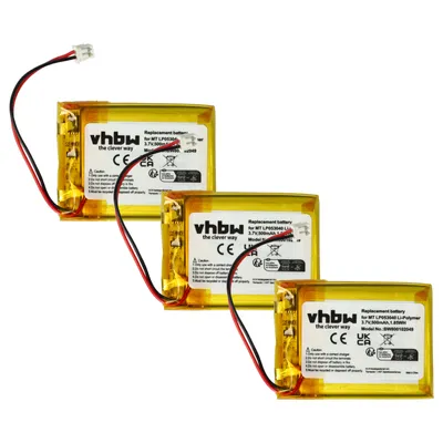 Produktbild von vhbw 3x Akku kompatibel mit iDect X2i, X2d, X2di, M2, X2, M1 schnurlos Festnetz Telefon (500 mAh, 3,7 V, Li-Polymer)