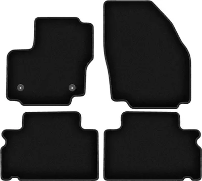 Image de Tapis de sol velours sur-mesure pour Ford S-MAX MK1 (2012-2015, monospace) noir, jeu 4 pièces, fixations