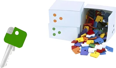 Produktbild von WEDO Schlüsselkappen eckig, 100er S ortimentskarton (62027099)