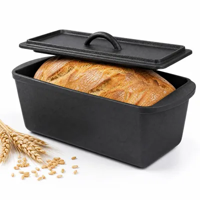 Produktbild von Gusseisen Brotbackform mit Deckel Ideal als Kastenform Toastbrot Brotform 28cm
