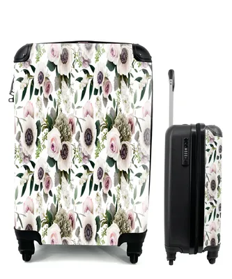 Produktbild von MuchoWow® Koffer Handgepäck Trolley Rollkoffer Kleine Reisekoffer mit 4 Rollen - Blumen - Rosen - Muster - Cabin Size < 55x40x23 cm & 55x40x20 cm - Fotokoffer - Kabinenkoffer - Boardgepäck - Reise-Box - Reisekoffer - Reisegepäck - Koffer mit Bild - Trolley für Kinder