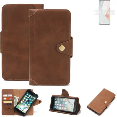 Produktbild von K-S-Trade Handyhülle für OnePlus Nord N100 Schutz Hülle Walletcase Bookstyle Tasche Case Handytasche Wallet Flipcase Cover PolyurethanBraun (1x)