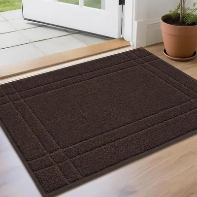 Produktbild von Fußmatte Innen rutschfest 60 x 90 cm Braun Polyester