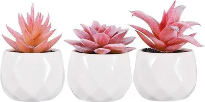Immagine prodotto di Piante artificiali, set di 3 piante artificiali con vaso, piccola pianta artificiale per tavolo, casa, balcone, decorazione da ufficio