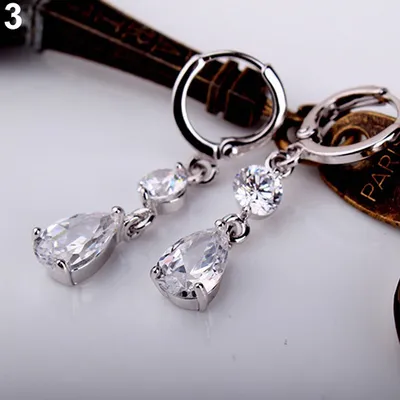 Produktbild von Modische, wassertropfenförmige, kubische Strass-Ohrringe für Damen-Silber