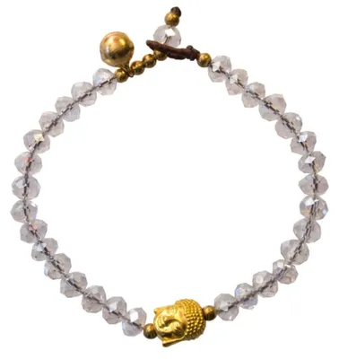 Produktbild von Armband "Buddhakopf" mit 33 Glasperlen, crystal 18cm