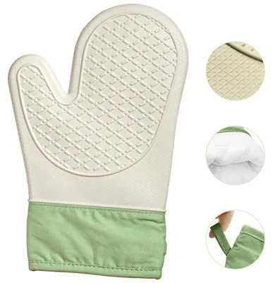 Produktbild von Silikon-Ofenhandschuhe, hitzebeständig bis 300 °,Backofenhandschuhe mit weichem Innenfutter,rutschfest,unverzichtbare Küchenhelfer, Küchenutensilien