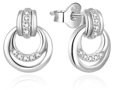 Image de Boucles d'oreilles élégantes en argent avec zircons AGUP1888