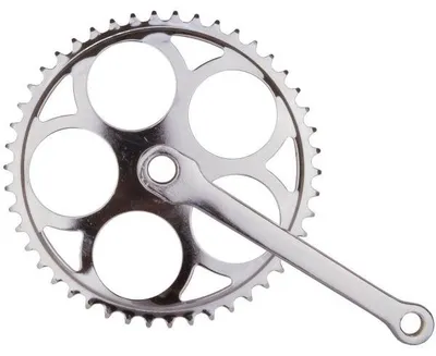 Produktbild von Ty-Kurbelgarnitur 46 Zähne mit Schlüssel – 170 mm Kurbelarm – Chrom