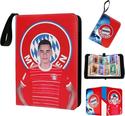 Produktbild von Fussball Karten Sammelalbum mit Reißverschluss Tragegrif- 400 Taschen Fussball Sammelkarten Album Karten Sammelmappe Sammelheft,Wasserdichter Karten