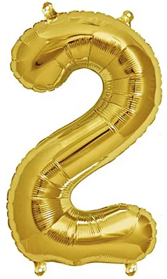 Produktbild von Folienballon Zahl 2 Gold 36 cm