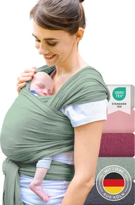 Produktbild von Laleni šatka pre novorodencov zo 100 % organickej bavlny - certifikovaná OEKO-TEX šatka pre deti do 15 kg s ergonomickým strihom, ľahko sa navlieka, možno ju prať v práčke