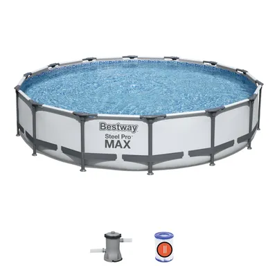 Produktbild von Bestway Steel Pro MAX™ Pool Set Ø427x84 cm, Stahlrahmenpool-Set mit Filterpumpe und Zubehör