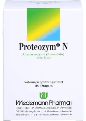 Zdjęcie produktu dla Proteozym N Dragees wspomaga syntezę białek i przyczynia się do zdrowych kości, włosów, paznokci i skóry, 100 tabletek