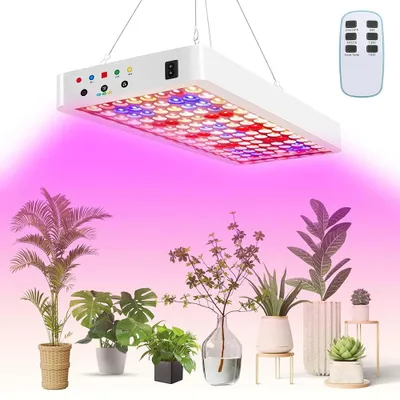 Immagine prodotto di Lampada a LED a spettro completo per piante, 240 LED, 3 modalità, lampada di crescita per piante da interno, luce per serre, lampada di coltivazione con telecomando e timer