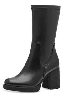 Produktbild von MARCO TOZZI Damen Stiefel Stretch Plateau Karree Blockabsatz 2-25345-41, Größe:36 EU, Farbe:Schwarz