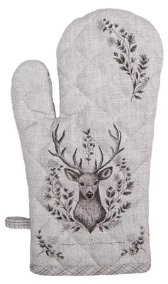 Produktbild von Clayre & Eef Ofenhandschuh 18x30 cm Beige Baumwolle Hirsch