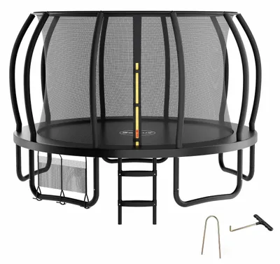 Immagine prodotto di Trampolino elastico saltatore - Con rete di sicurezza - Portata 150 kg - Nero - Per esterno