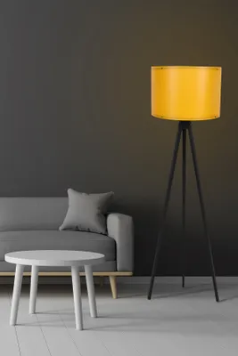 Produktbild von Opviq, 114, Stehlampe, Gelb, MDF-KÖRPER, 38 x 38 x 145 cm