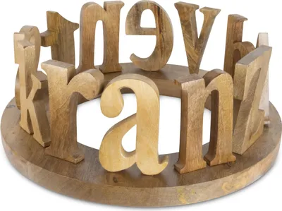 Produktbild von Deko Holzring Adventskranz | Massiver Holzkreis | 40×40×15 cm | 10916